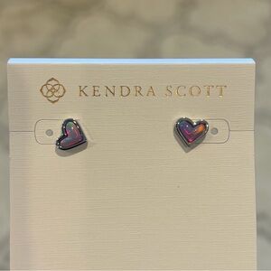 NWT Kendra Scott Framed Ari Heart Stud Earrings